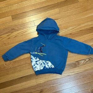 Il Gufo Blue Hoodie with Ski Graphic